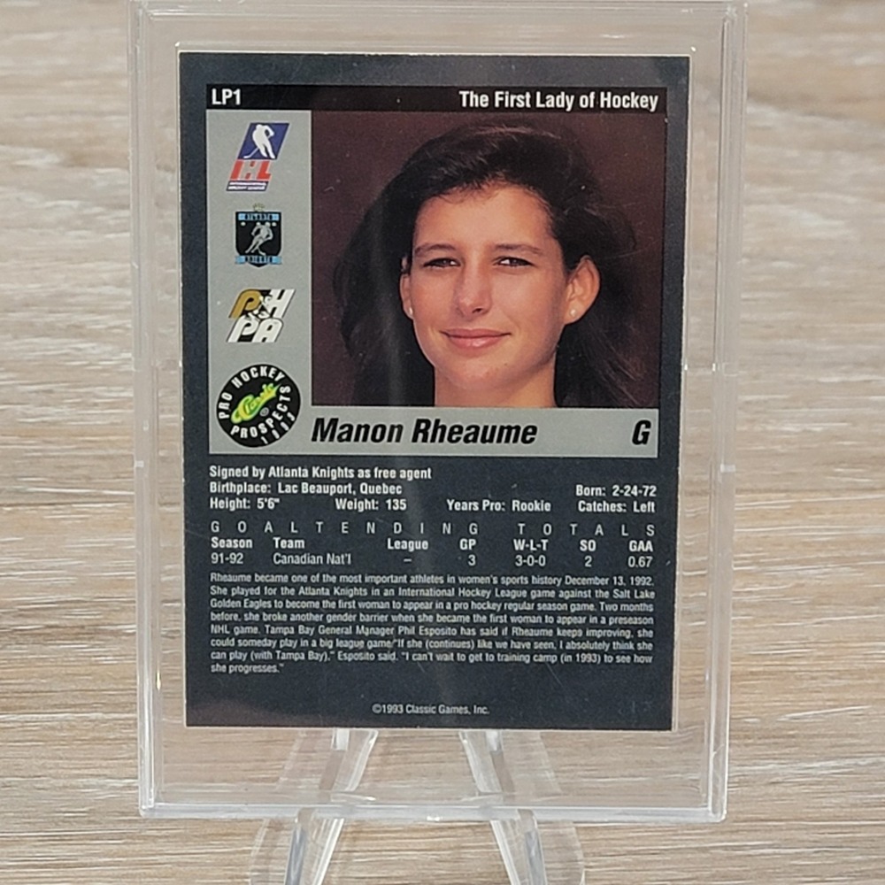 Manon Rheaume Signed 1993 Classic Pro Hockey Prospects LP1 Atlanta Knights - Picture 2 of 6